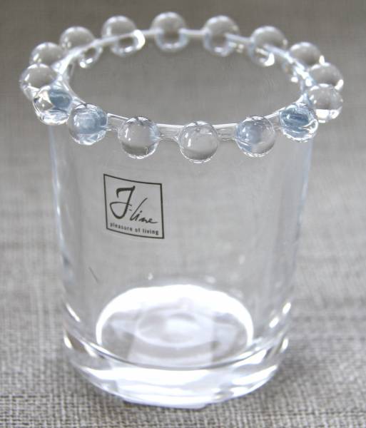 Teelicht, mit Glasperlenrand